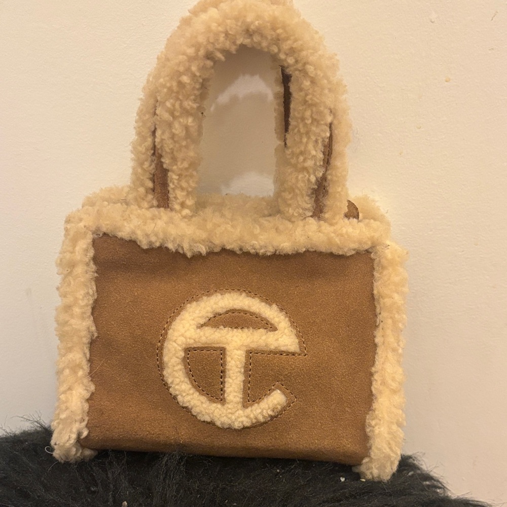 Telfar Brown Shearling Mini Bag